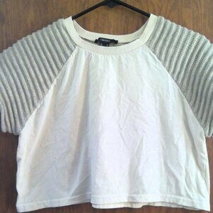Women's Knitted-Sleeve Shirt